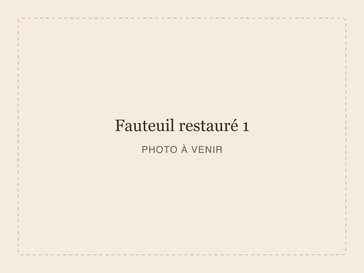 Restauration de fauteuils, photo à venir